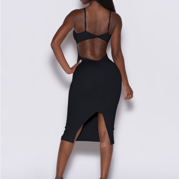 Bombshell Sportswear Hourglass Black Midi Dress - Picture 2 of 6